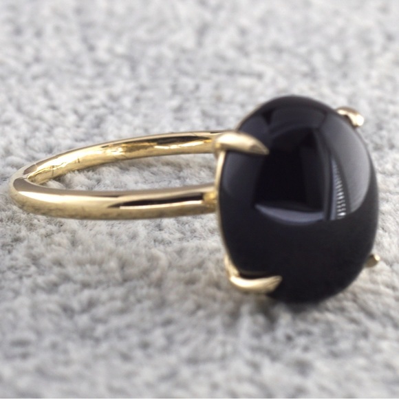 14kt Gold Ring Black Onyx Cabochon - Picture 4 of 4